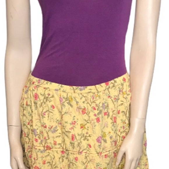 April Cornell Large A-line Pleated Floral skirt - Picture 6 of 8